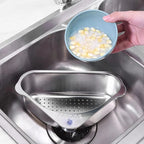 Space-Saving Corner Sink Strainer & Organizer