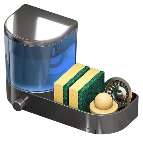 ⏳ DON’T MISS THIS DEAL⏳ No-Drill Wall-Mounted Soap Dispenser with Sponge Holder