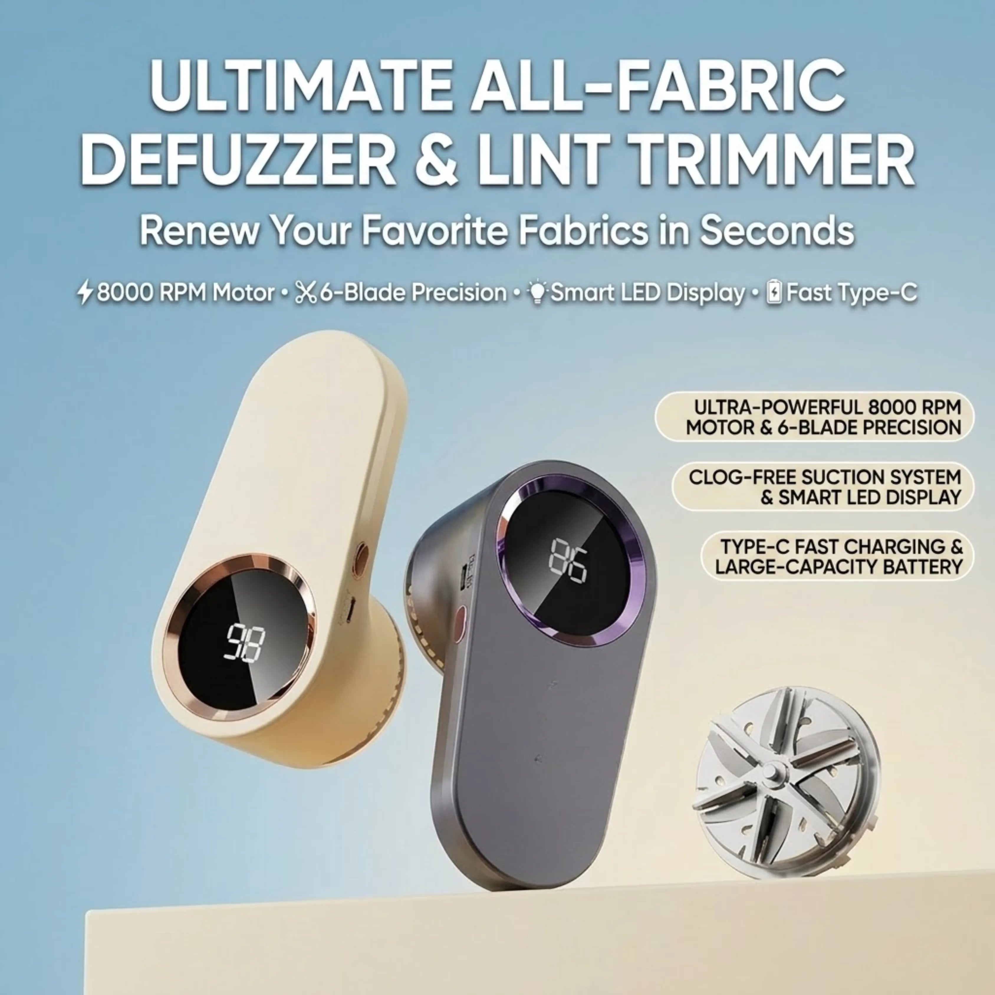 ✨ EXCLUSIVE ONLINE DEAL✨ Ultimate All-Fabric Defuzzer & USB Rechargeable Lint Trimmer