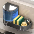 ⏳ DON’T MISS THIS DEAL⏳ No-Drill Wall-Mounted Soap Dispenser with Sponge Holder