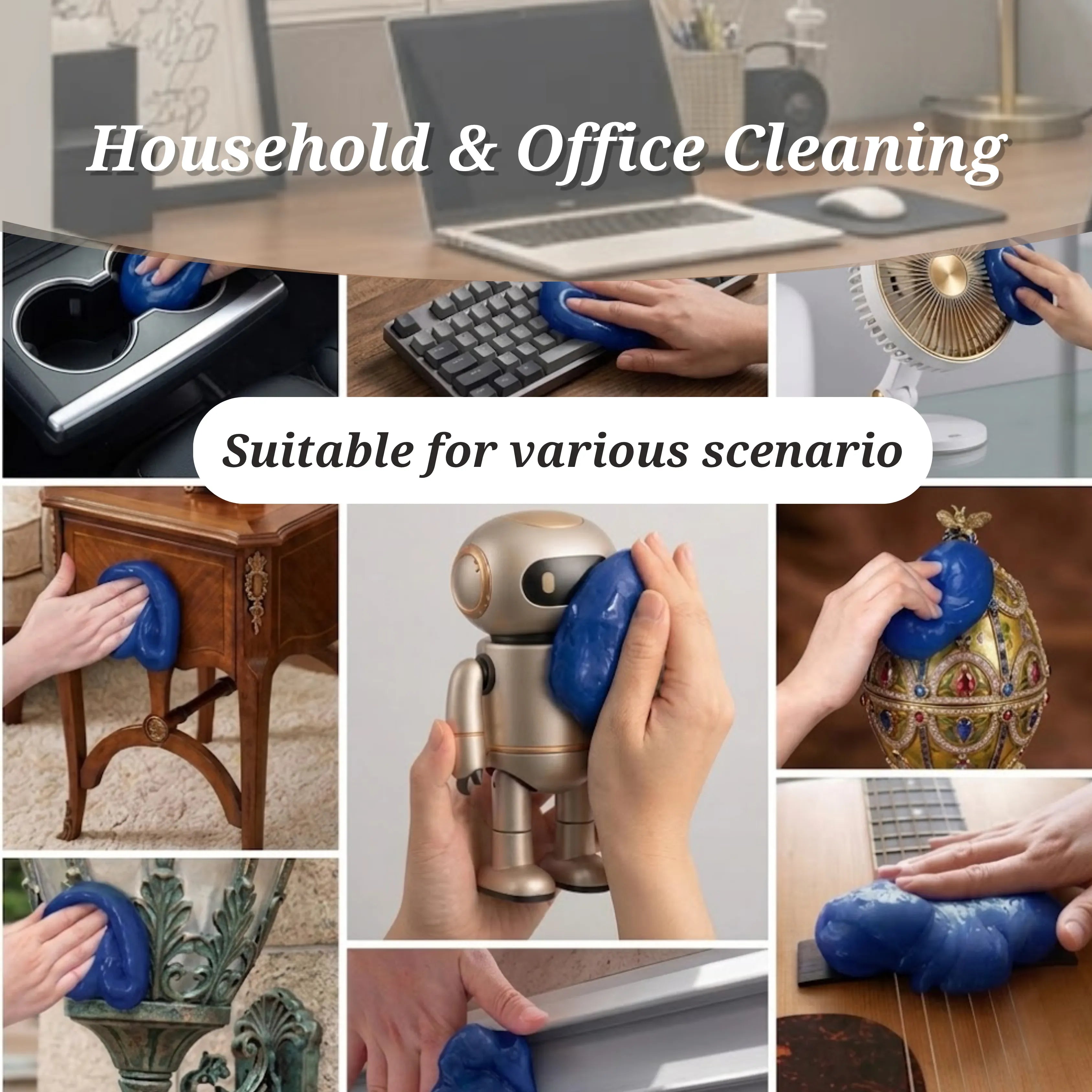 Residue-Free Dust Cleaning Gel – Universal for Crevices, Decor & Furniture