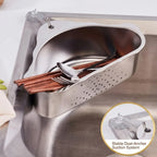 Space-Saving Corner Sink Strainer & Organizer