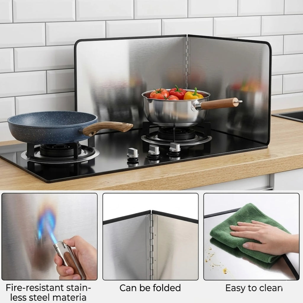 💫 SPECIAL OFFER ENDS SOON💫 Premium Stainless Steel Foldable Oil Splatter Guard