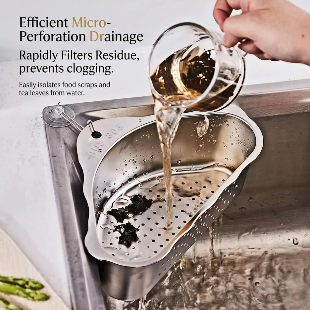 Space-Saving Corner Sink Strainer & Organizer