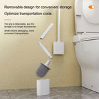 Flat-Head Tangle-Free Silicone Toilet Brush With Holder