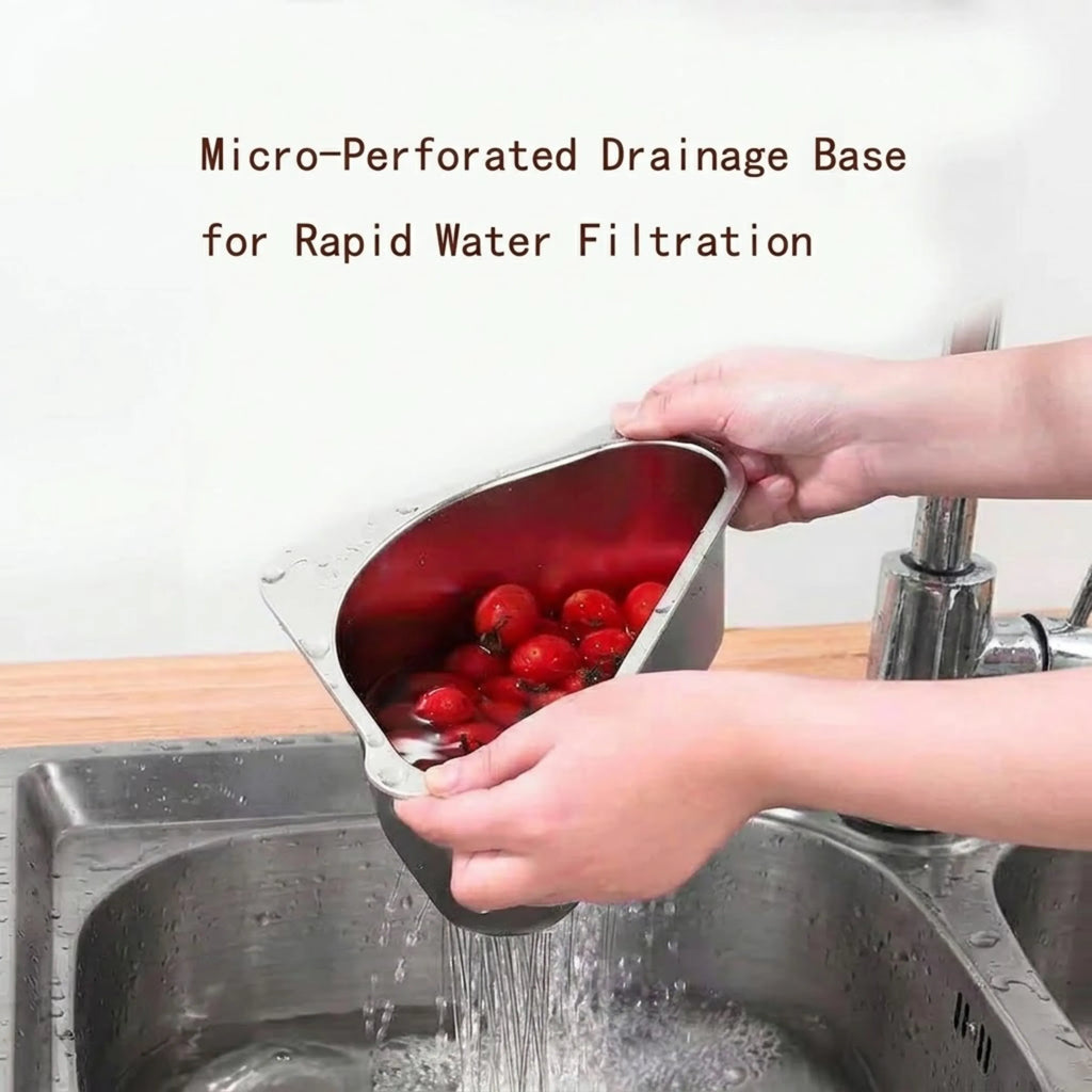 Space-Saving Corner Sink Strainer & Organizer