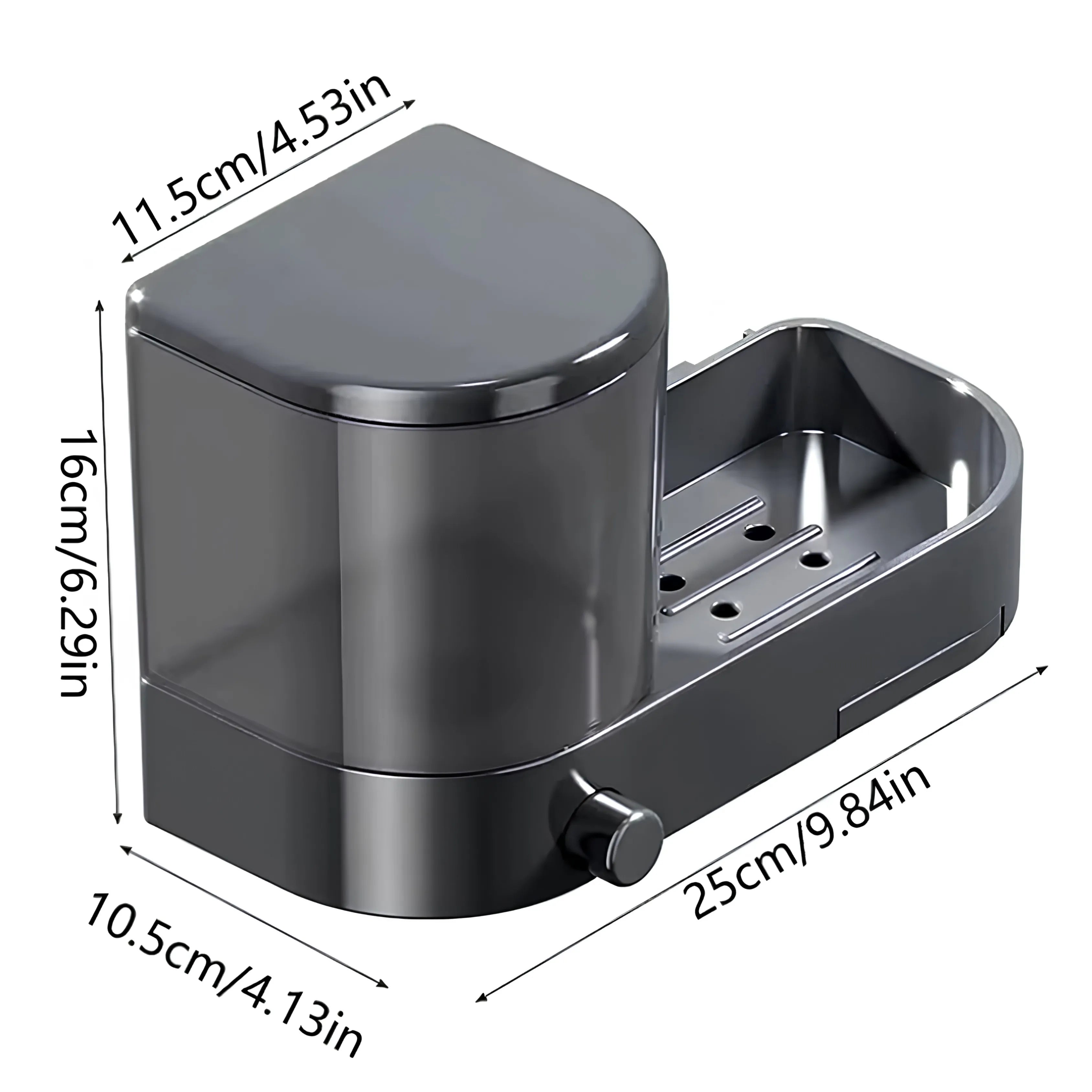 ⏳ DON’T MISS THIS DEAL⏳ No-Drill Wall-Mounted Soap Dispenser with Sponge Holder