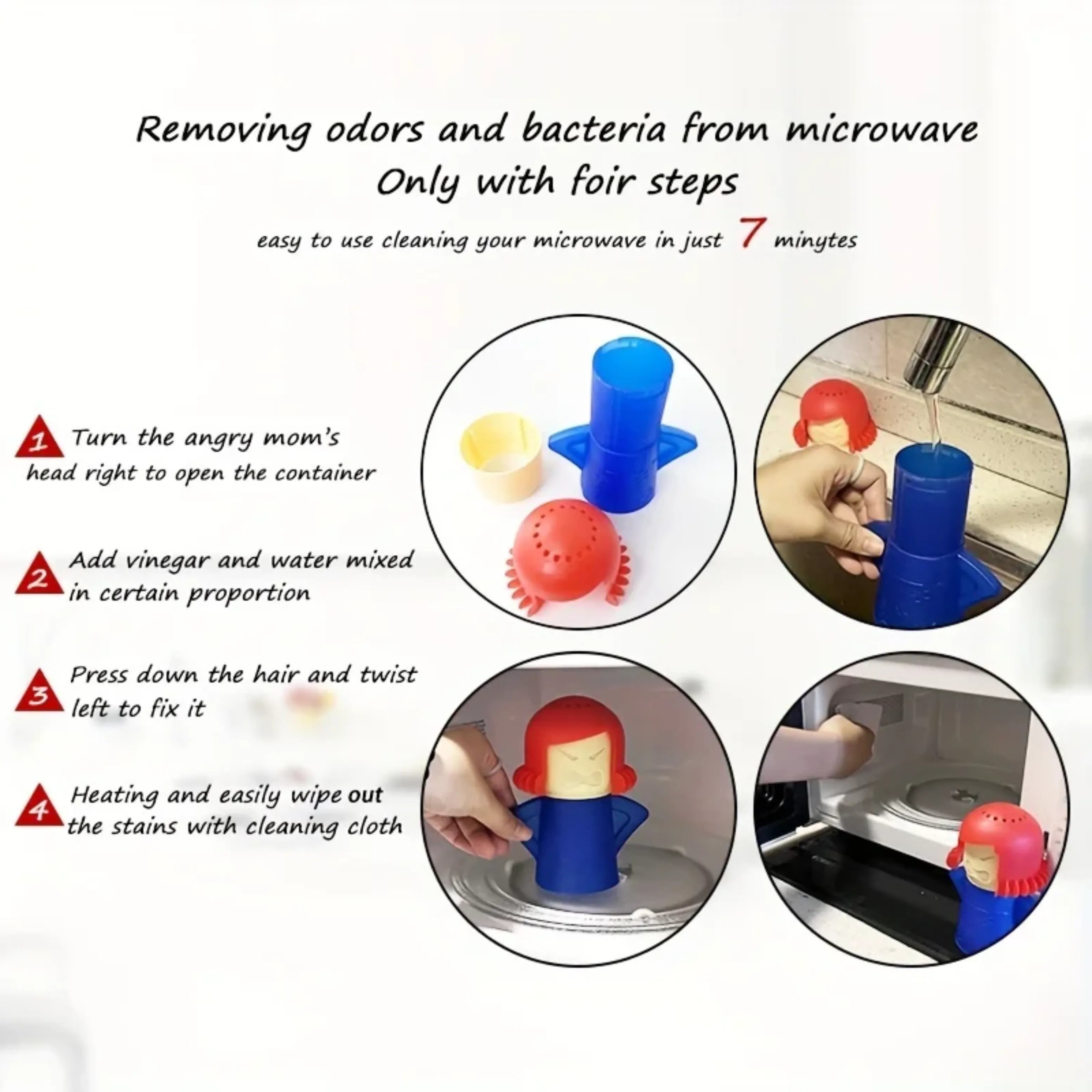 7-Minute Eco-Steam Microwave Cleaner