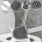 Flat-Head Tangle-Free Silicone Toilet Brush With Holder