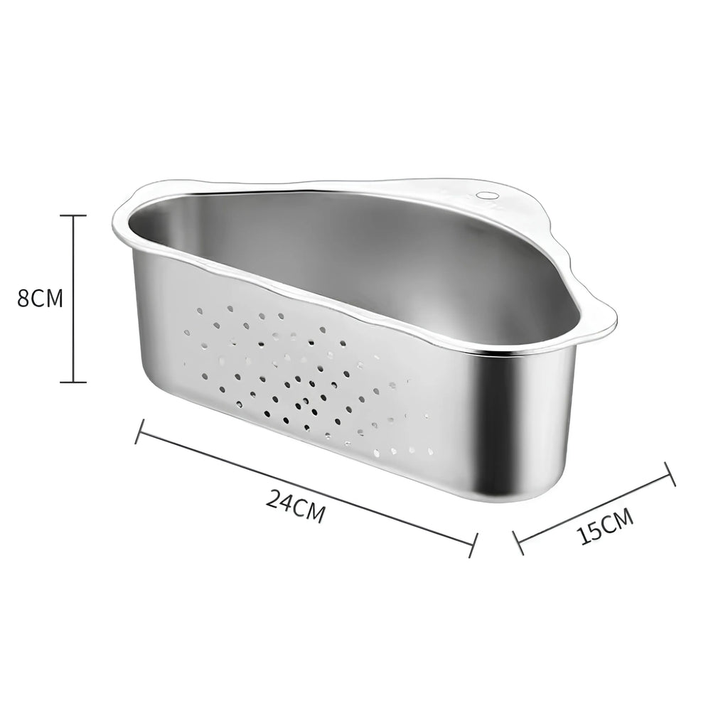 Space-Saving Corner Sink Strainer & Organizer
