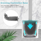 Flat-Head Tangle-Free Silicone Toilet Brush With Holder