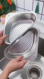 Space-Saving Corner Sink Strainer & Organizer