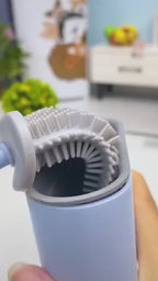 Flat-Head Tangle-Free Silicone Toilet Brush With Holder